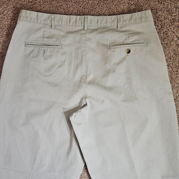Vintage LL Bean Pleated Chino Pants Mens Tag 38x32 Act 36x31 Beige Read - Picture 4 of 13